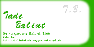 tade balint business card